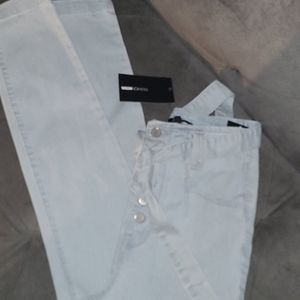 BABY BLUE HIGH WAIST JEANS WITH A TIE BELT💙